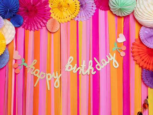 Baner papierowy Happy Birthday 100x18cm GRL118 PartyDeco